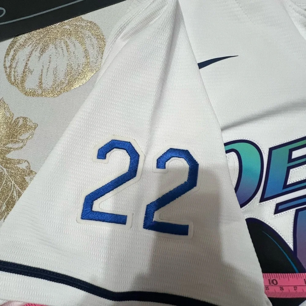 Nike White and Blue Men's Jersey